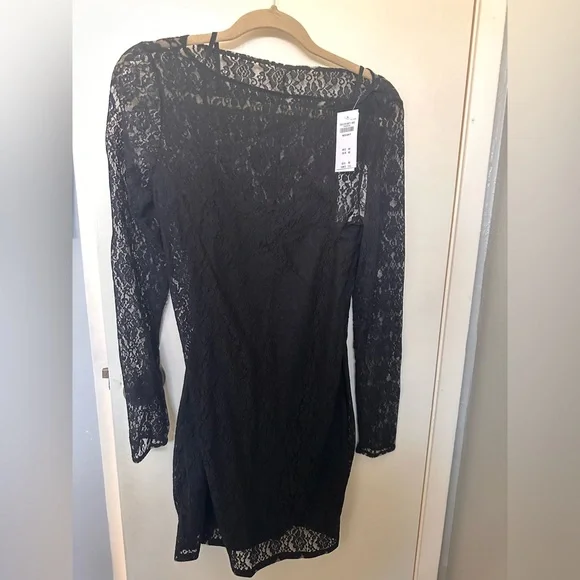 Abercrombie Long-Sleeve Lace Mini Dress - medium petite - Picture 3 of 4
